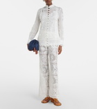 Zimmermann Floral lace ramie shirt