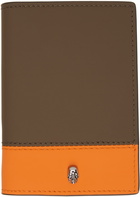 Alexander McQueen SSENSE Exclusive Khaki & Orange Pocket Organizer Card Holder