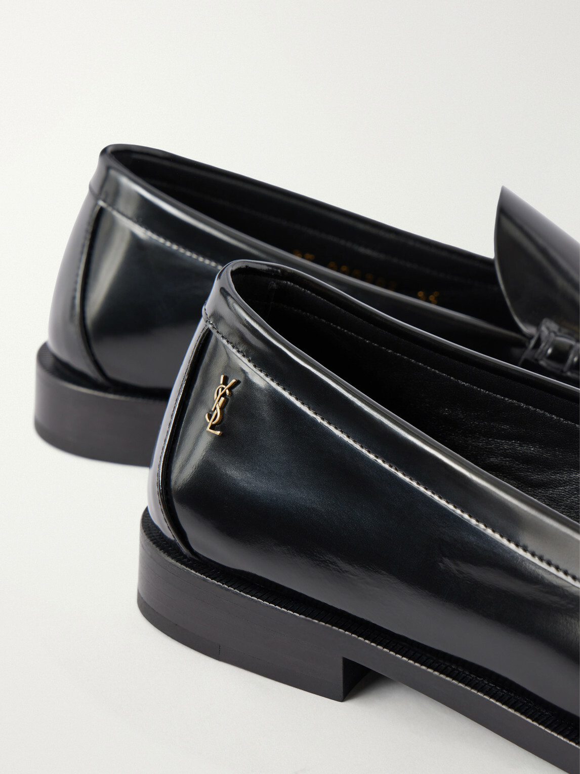 SAINT LAURENT - Theobald Cassandre-Embellished Leather Loafers - Black