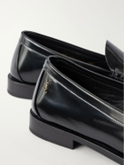 SAINT LAURENT - Theobald Cassandre-Embellished Leather Loafers - Black