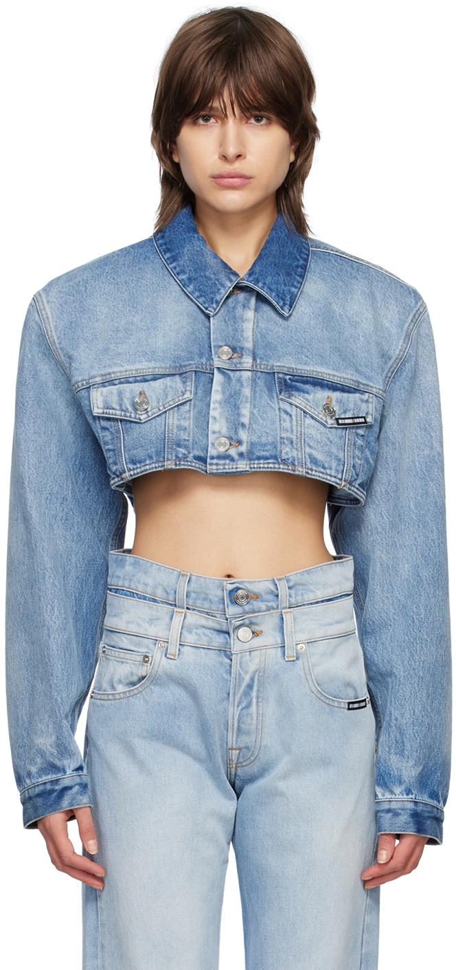 VTMNTS Blue Cropped Denim Jacket VTMNTS