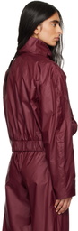 FIDAN NOVRUZOVA Burgundy Macar Nylon Windbreaker Bomber Jacket