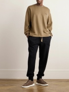 Zegna - Logo-Embroidered Cotton-Blend Jersey Sweatshirt - Neutrals
