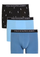Polo Ralph Lauren Logo Stretch-cotton Trunks set of Three Blue