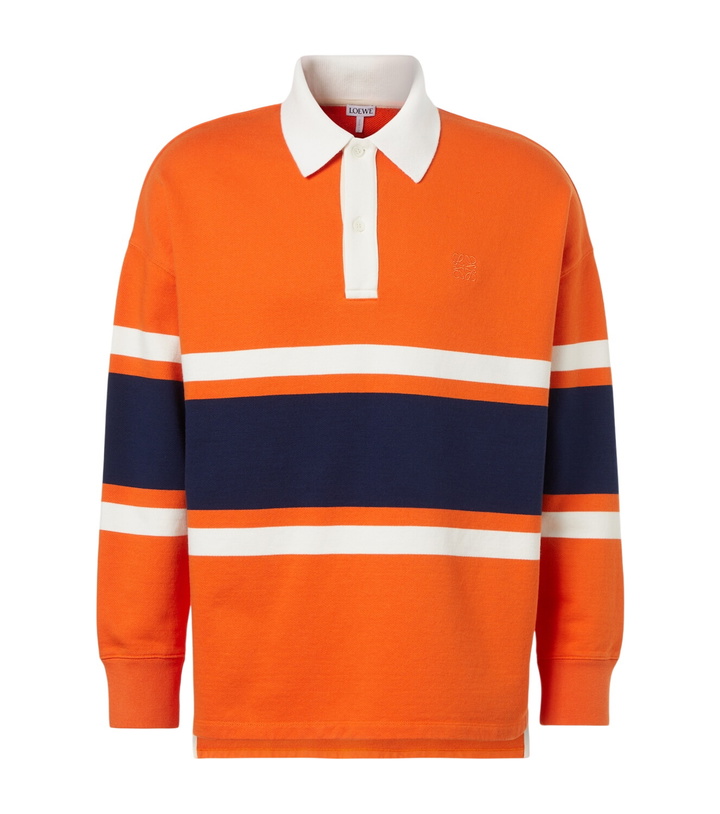 Photo: Loewe Striped cotton fleece polo sweater