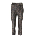 Ganni - Tiger-print lurex jersey leggings