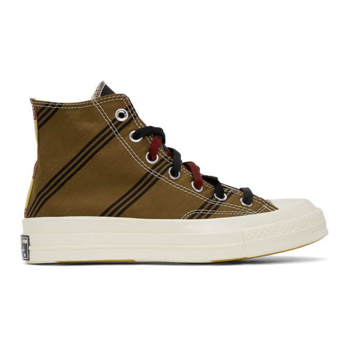 Photo: Converse Tan and Burgundy Chuck 70 High Sneakers