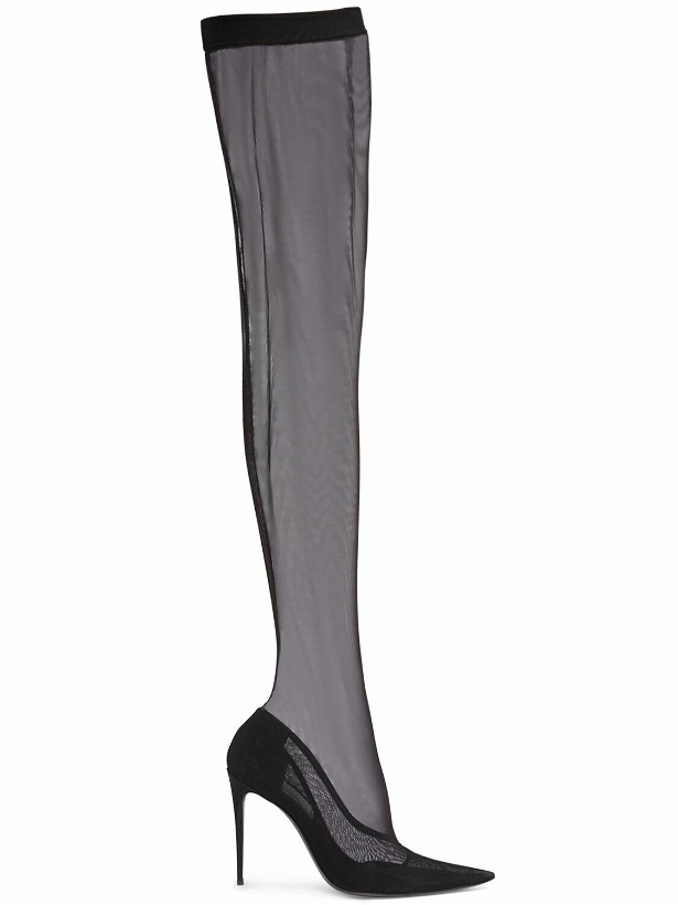 Photo: DOLCE & GABBANA 105mm Lollo Tulle Over-the-knee Boots