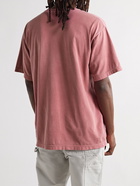 WTAPS - Blank Logo-Appliquéd Garment-Dyed Cotton-Jersey T-Shirt - Pink