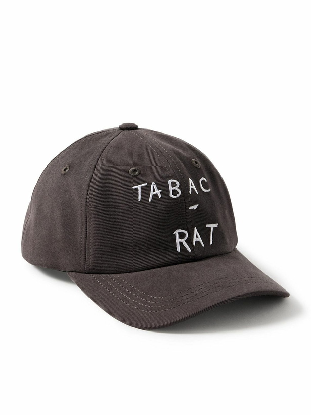 Photo: Enfants Riches Déprimés - Tabac Rat Leather-Trimmed Embroidered Cotton-Twill Baseball Cap