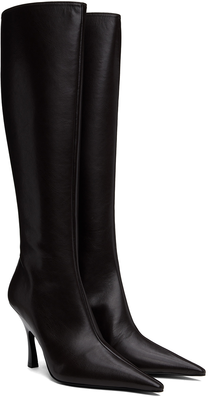 Stella McCartney Brown Elsa Knee-High Heeled Tall Boots