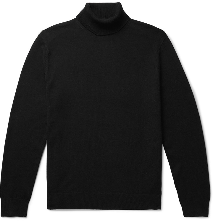 Photo: Club Monaco - Piped Wool Rollneck Sweater - Black