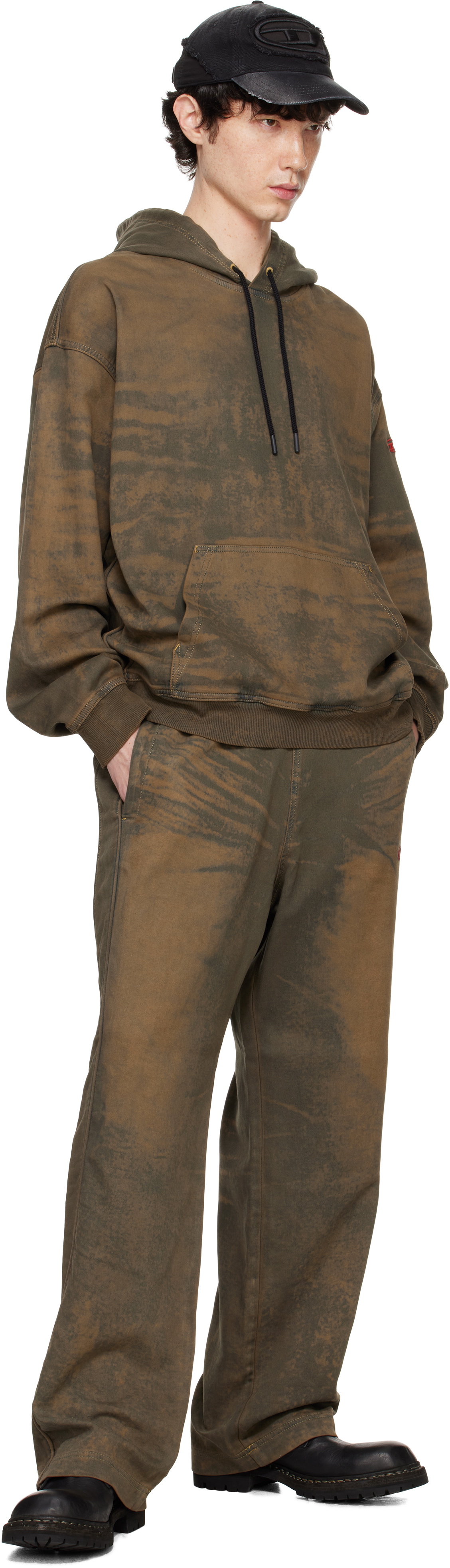 Diesel Brown D-Um-Rib-S1 Track Hoodie Diesel