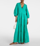 Juliet Dunn Tiered cotton poplin maxi dress