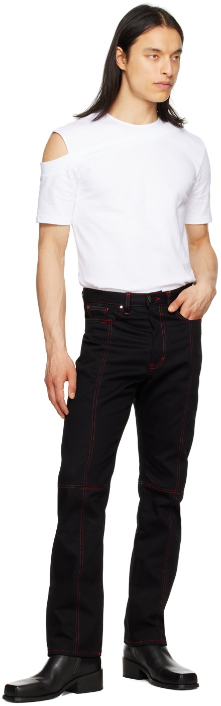 Steven Passaro Black Contrast Stitched Jeans