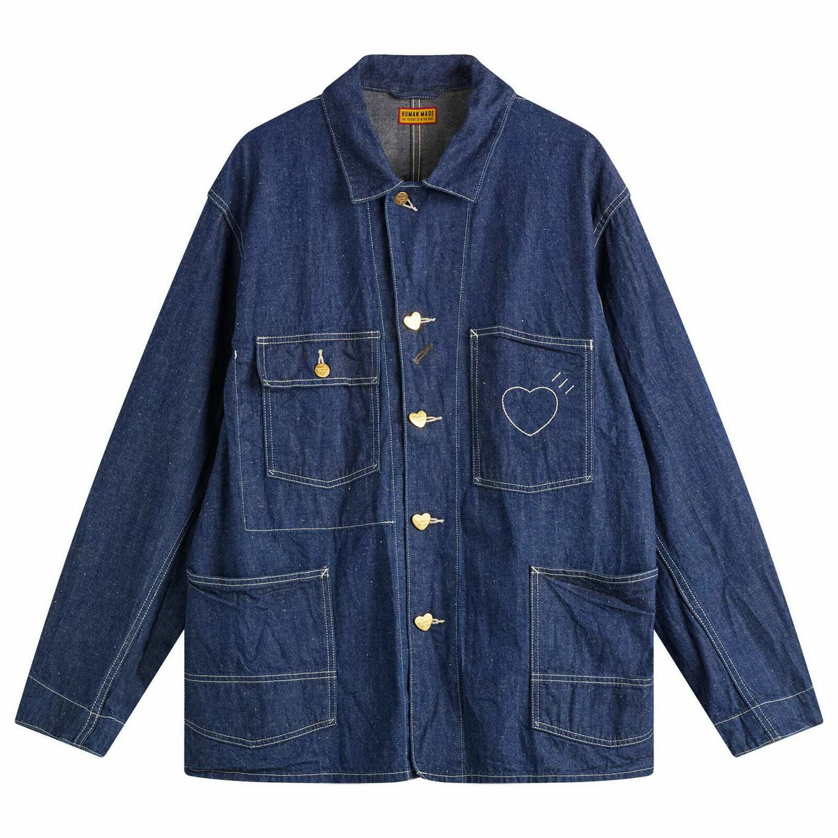 ジャケット・アウター Human Made Hickory Coverall Jacket XXL Human Made Men's Hickory Coverall Jacket in Indigo Human Made