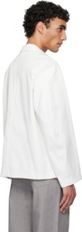 AMOMENTO White Pocket Denim Jacket