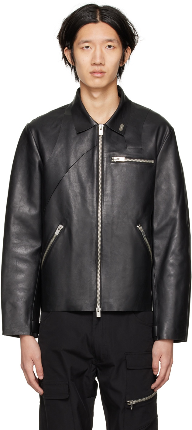 HELIOT EMIL Black Internment Leather Jacket Heliot Emil