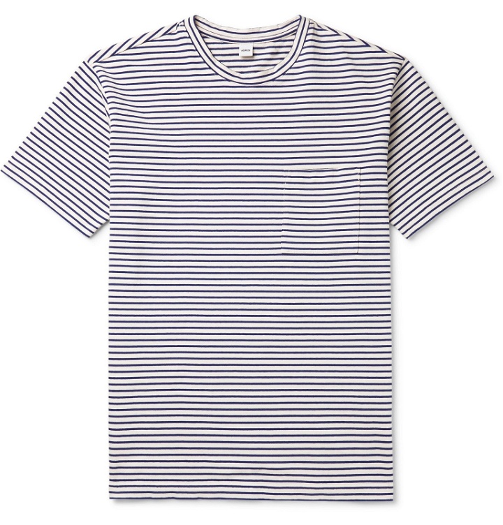 Photo: Aspesi - Striped Cotton-Jersey T-Shirt - Blue