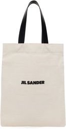 Jil Sander Beige Flat Shopper Medium Tote