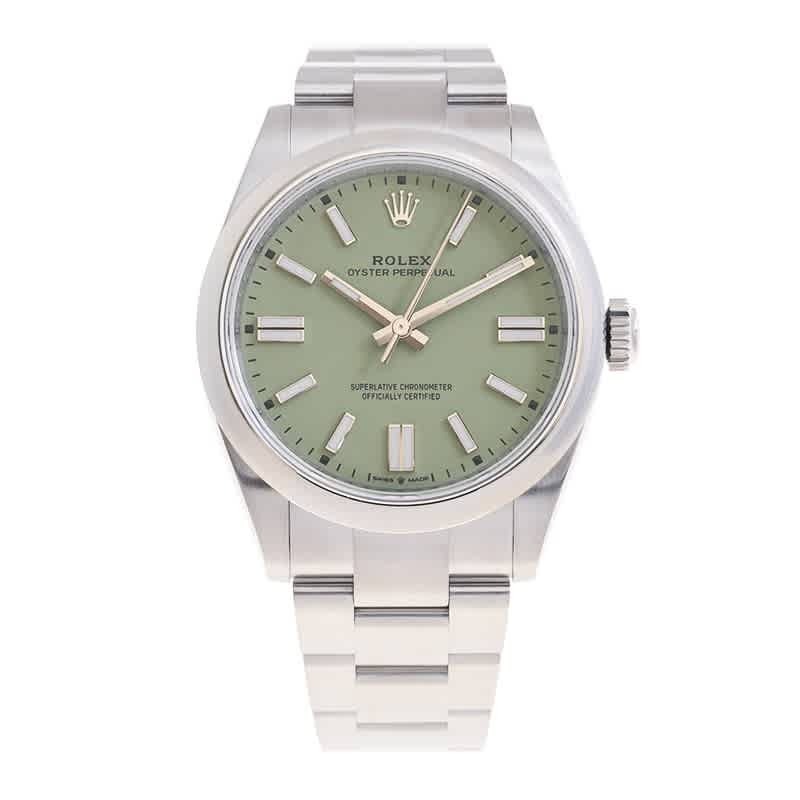 Rolex Oyster Perpetual Automatic Chronometer Green Dial Mens Watch M134300-0006
