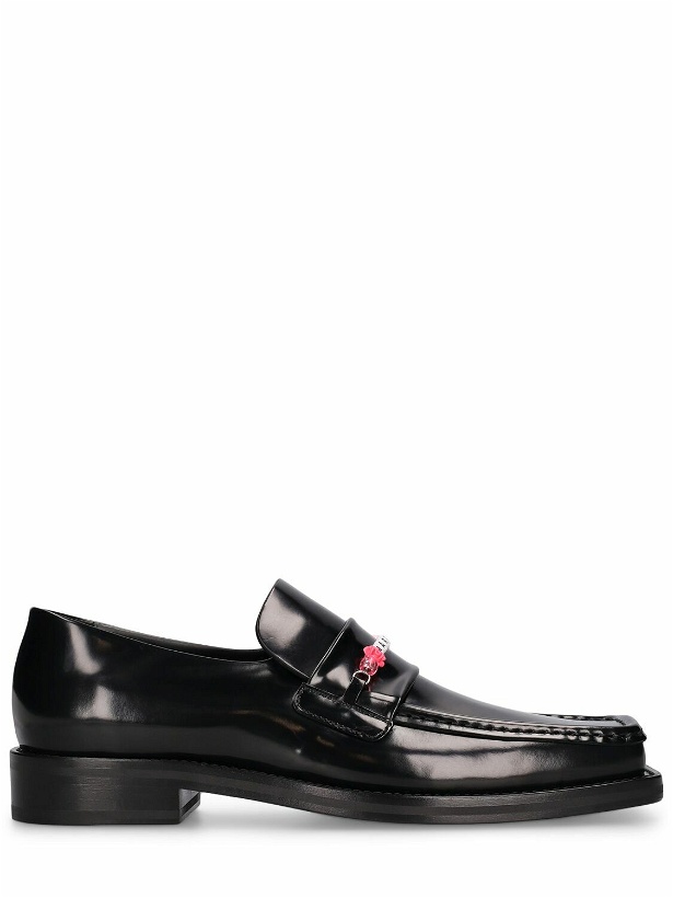 Photo: MARTINE ROSE 3.5cm Leather Square Toe Beaded Loafers