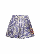 ZIMMERMANN - Devi Printed Relaxed Fit Silk Shorts