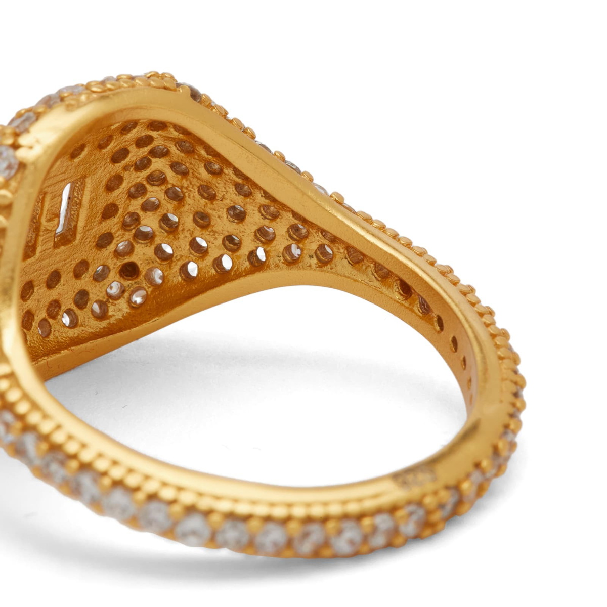 Crystal Haze Women's DNA Baguette Signet Ring in Gold 