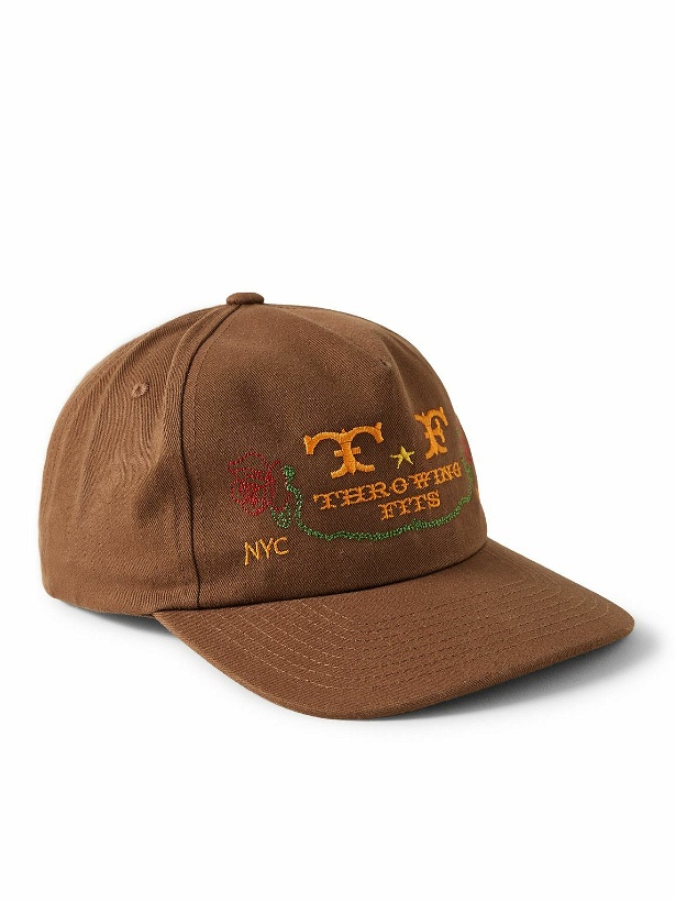 Photo: Small Talk - Throwing Fits Logo-Embroidered Cotton-Twill Baseball Cap