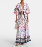 Camilla Floral linen crop top