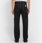 Versace - Contrast-Stitched Wool-Blend Trousers - Black