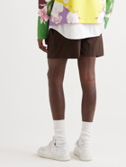 VALENTINO - Wide-Leg Cotton-Blend Twill Bermuda Shorts - Brown