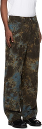 BLUEMARBLE Brown & Blue Nebula Tie-Dye Corduroy Trousers
