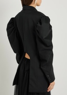 Simone Rocha Puff Sleeve Belted Gabardine Jacket Black