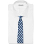 Charvet - 7cm Striped Silk and Linen-Blend Tie - Blue