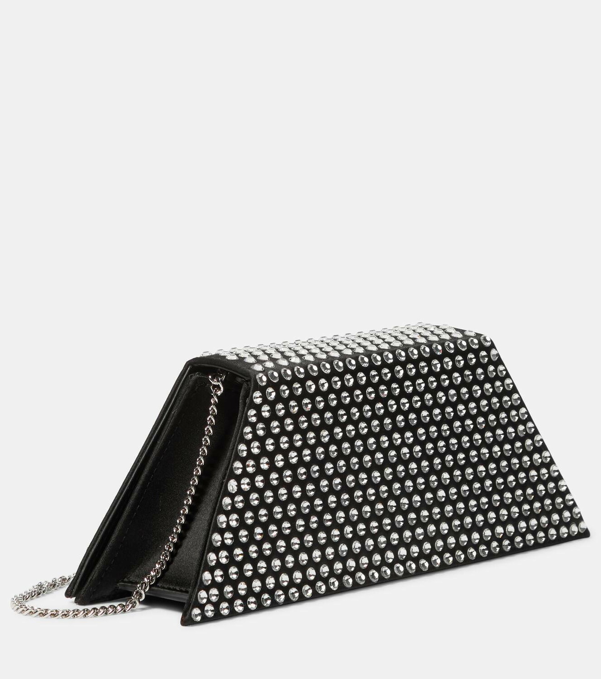 Amina Muaddi Superamini Yigit embellished satin clutch