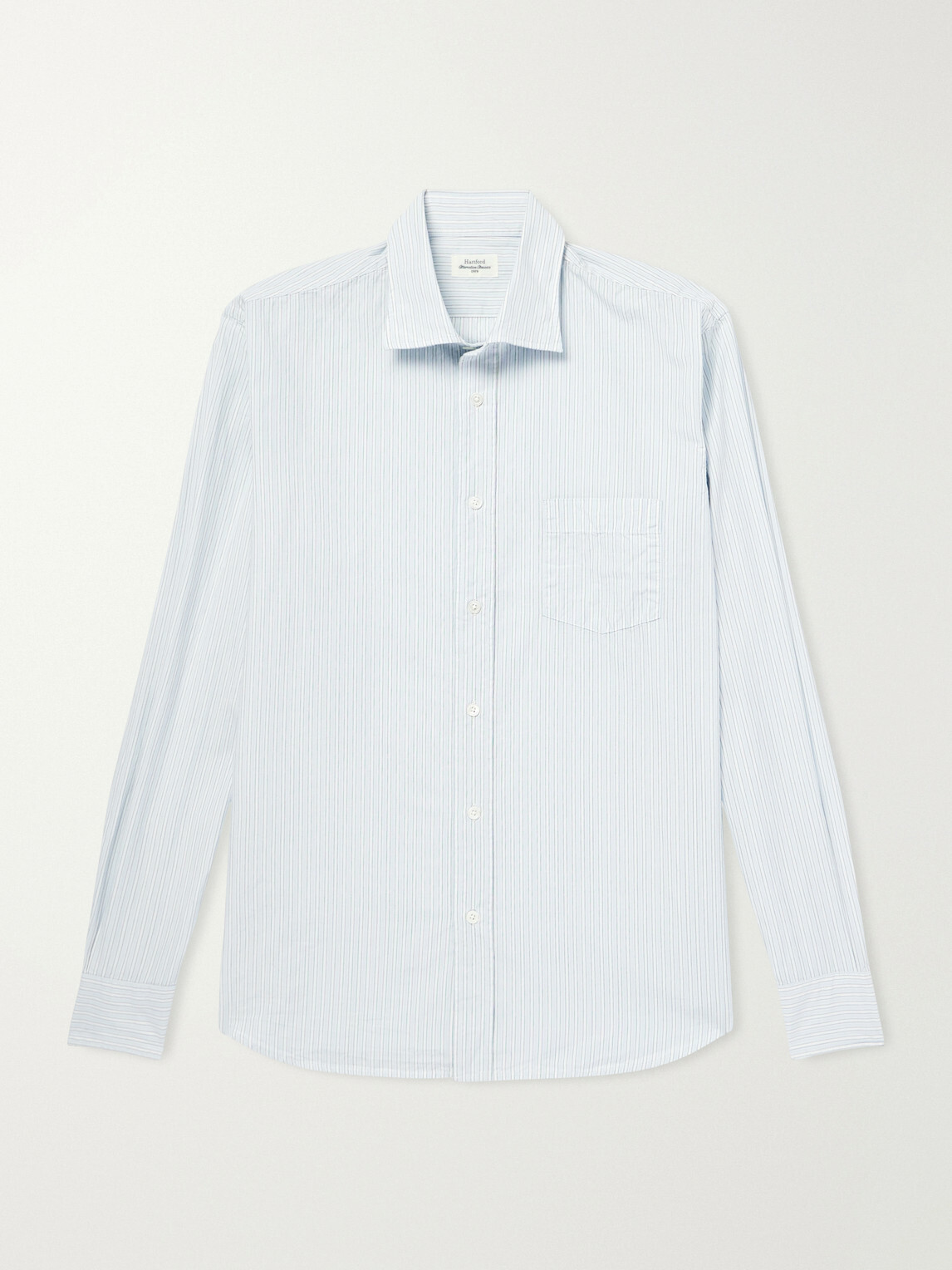 Hartford - Paul Cotton-Poplin Shirt - Blue