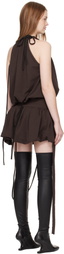 Ottolinger Brown Jersey Neckholder Balloon Minidress