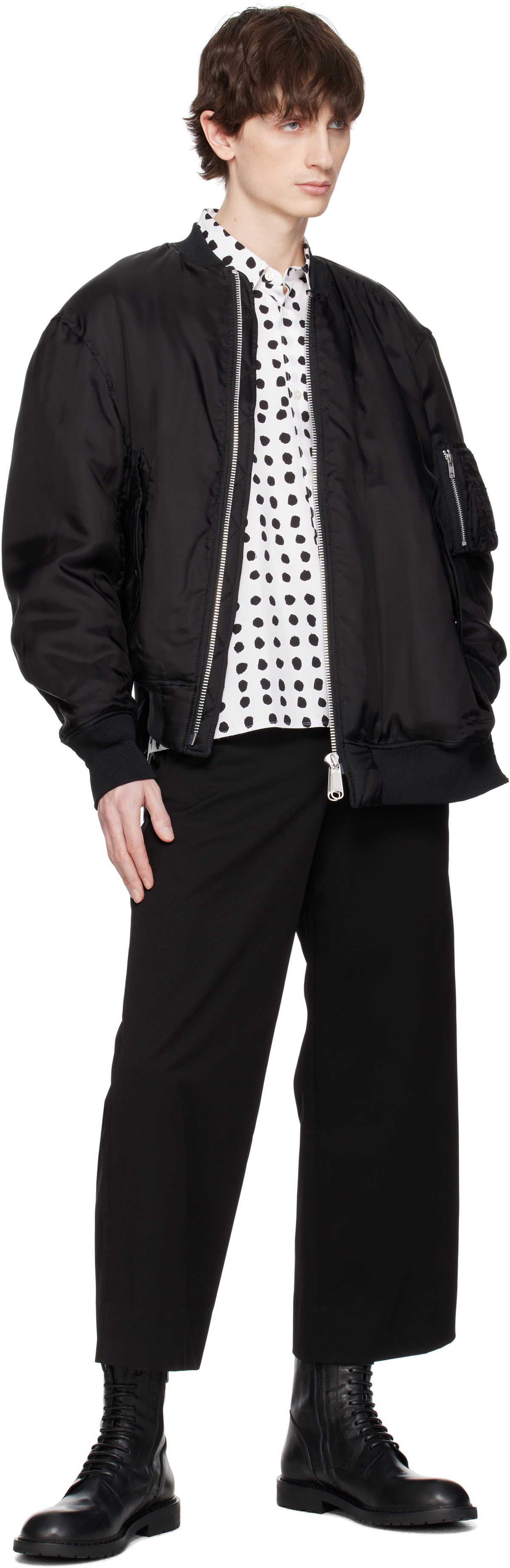 Black Comme des Garçons Black MA-1 Bomber Jacket