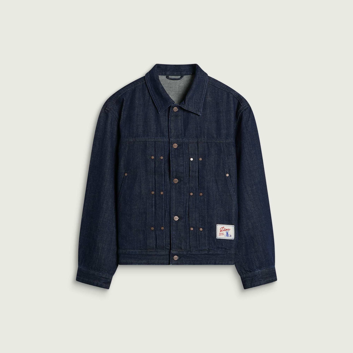 Dime Men's Pleated Denim Jacket in Indigo