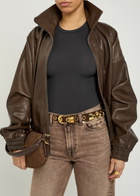 Dehanche Revenge Ring-embellished Suede Belt Chocolate