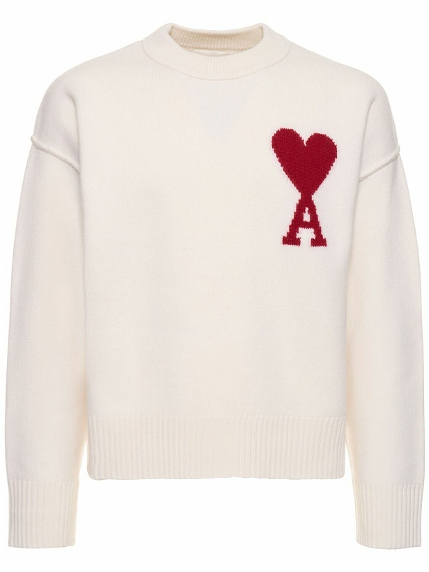 Photo: AMI PARIS - Logo Wool Knit Crewneck Sweater