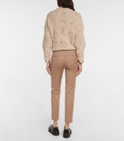 Brunello Cucinelli - Mid-rise cotton-blend slim cropped pants