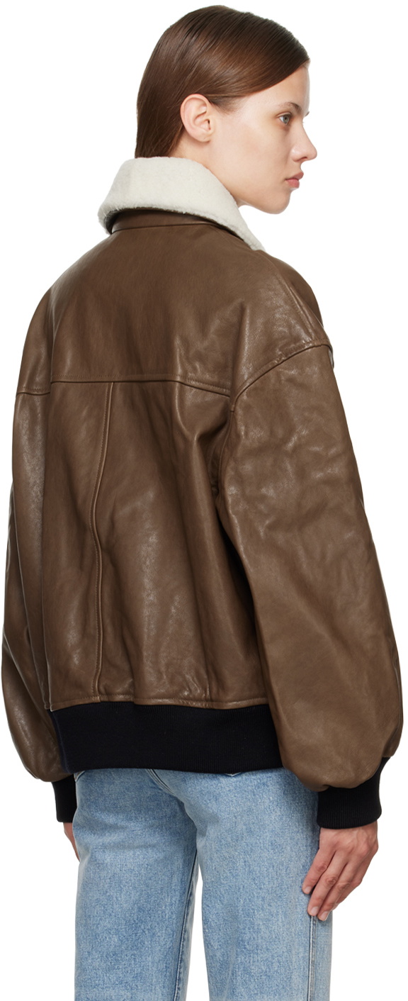 Khaite Brown Leather Jacket main image 0