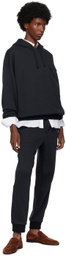 ZEGNA Navy Embroidered-Logo Hoodie