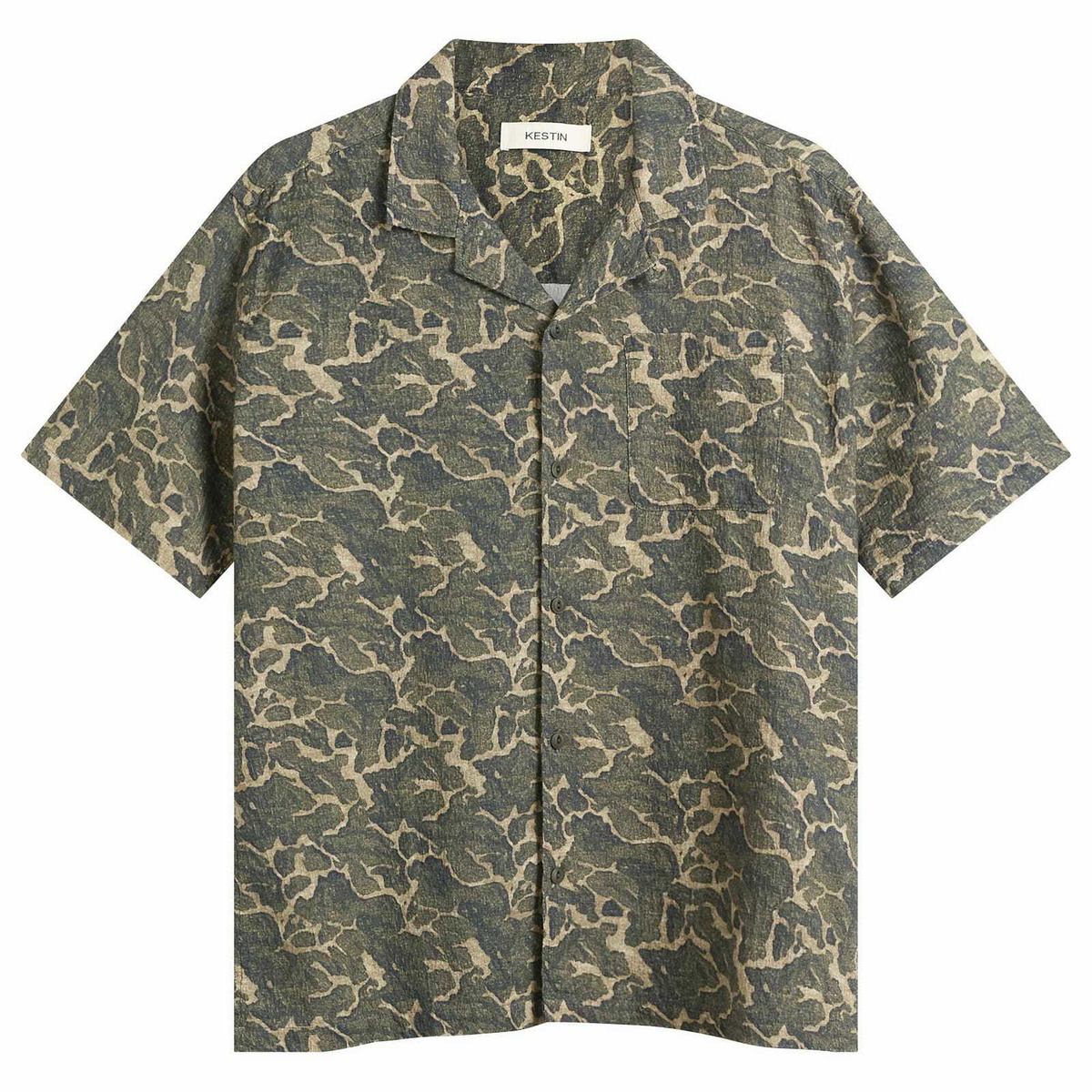 Kestin Men's Landscape Print Crammond Shirt in Olive