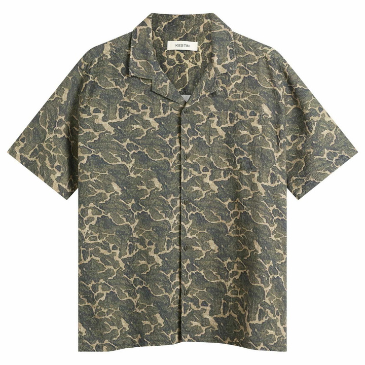 Photo: Kestin Men's Landscape Print Crammond Shirt in Olive