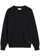 Les Deux Gary Globe Printed Cotton Jumper Black