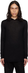 Rick Owens Black Garter Stitch Hoodie