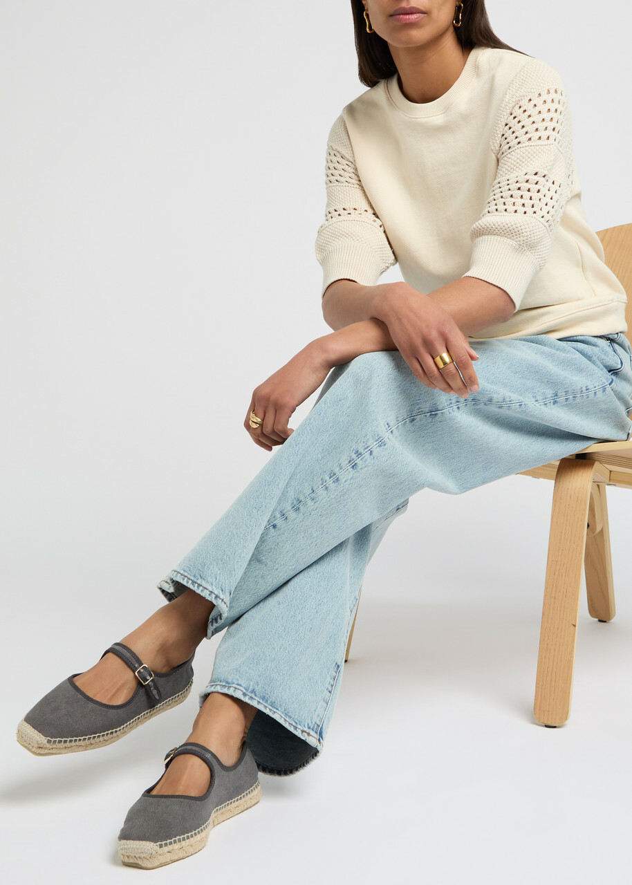 Castañer Padau Canvas Espadrille Flats Grey